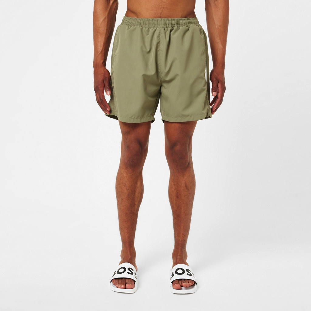 Hugo Boss Dolphin Swim Shorts Mens - Khaki/White